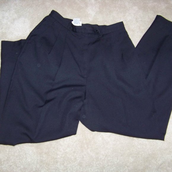 Boston Traveler Wool Blend Black Dress Trousers Size 12 - Picture 2 of 9
